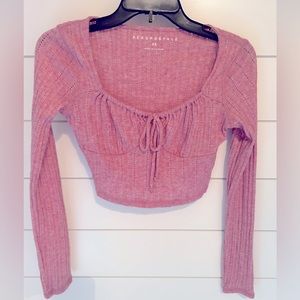 Aeropostale pink crop sweater